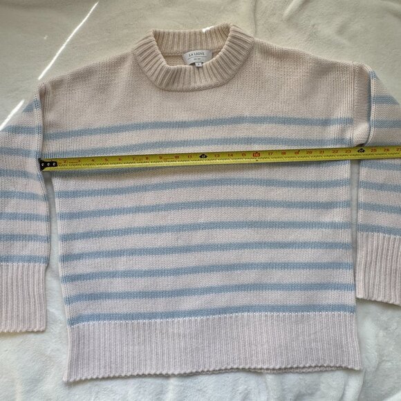 La Ligne Marin Striped Wool and Cashmere Sweater Cream and Periwinkle Size S - Picture 9 of 15
